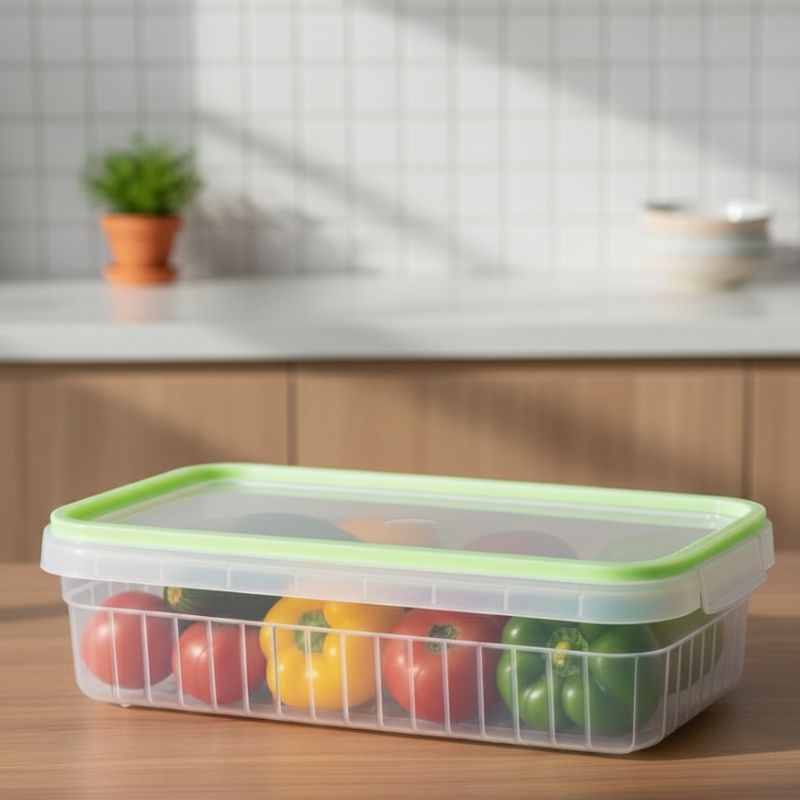 Food Storage Container Box 1 pcs Rectangular 2 Ltr Plastic Airtight with Lid