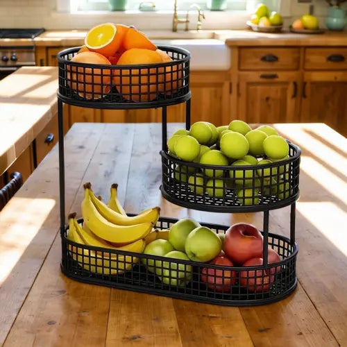 Stylish Metal Fruit Organizer for Kitchen Storage & Display