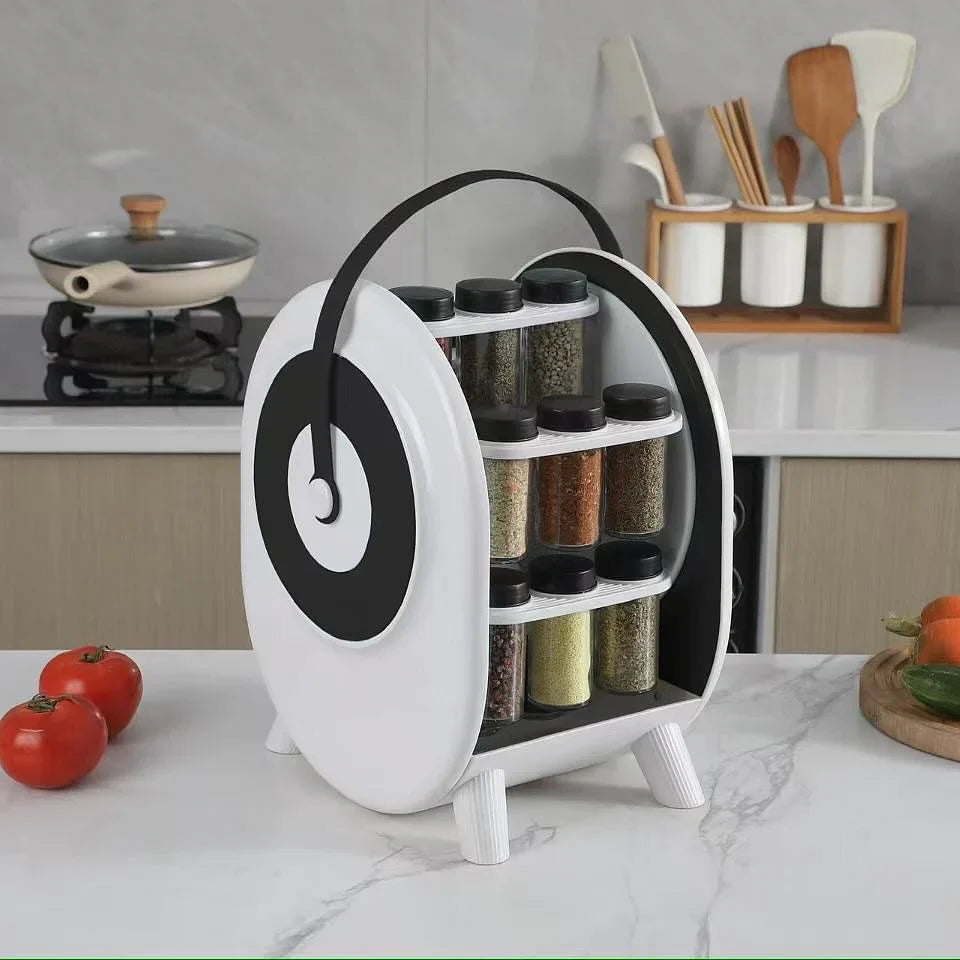 18 Jar Rotating Spice Rack Revolving Kitchen Spice Organizer