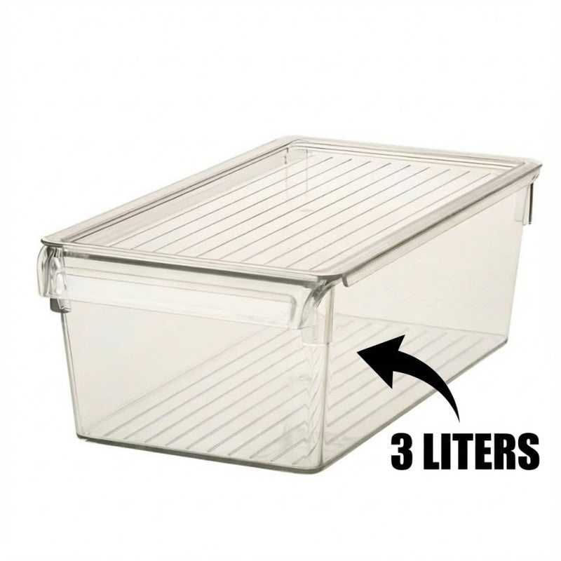 Stackable Clear Storage Organizer With Lid