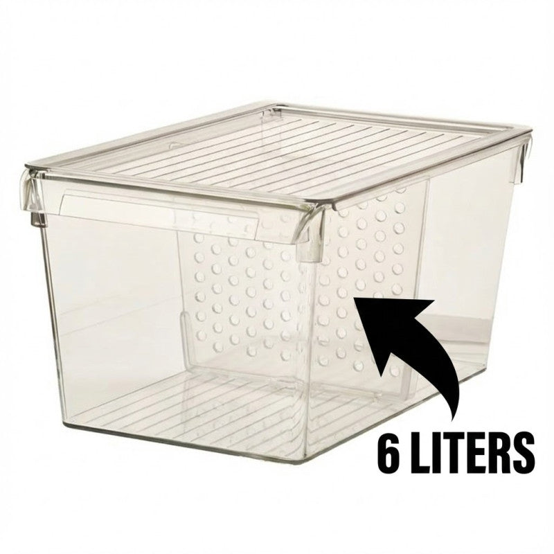 Stackable Clear Storage Organizer With Lid